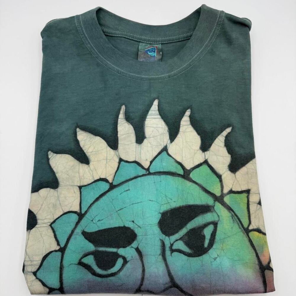 90s Sun Face Green Sun and color print front and back Has some stain (pictured)